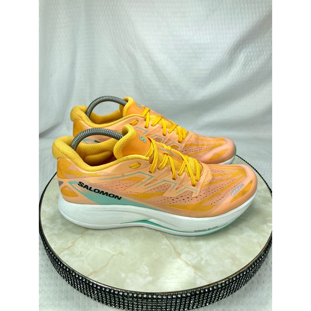 Salomon Phantasm 2 Road Running Shoes Womens 9 Orange Yellow Sporty Gym Sneakers - Picture 2 of 11